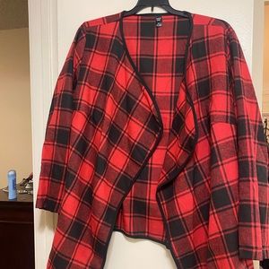 Plaid blazer with tie